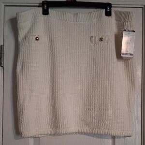 French Connection Ivory Knit Mini Skirt